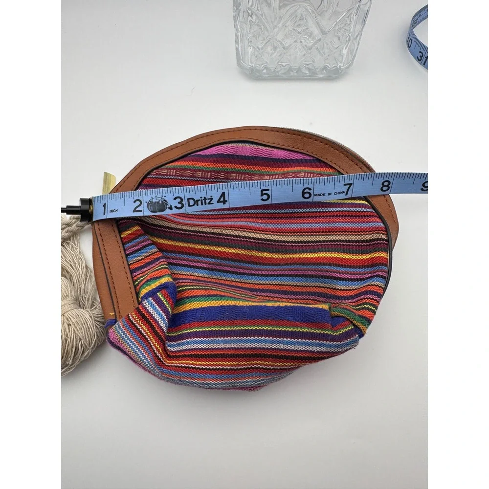 Striped Cosmetic Bag with Tassel Colorful Makeup‎ Pouch Travel Accessories